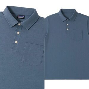 Patagonia Polo Shirt XL Blue Short Sleeve Organic Cotton Hiking Mens